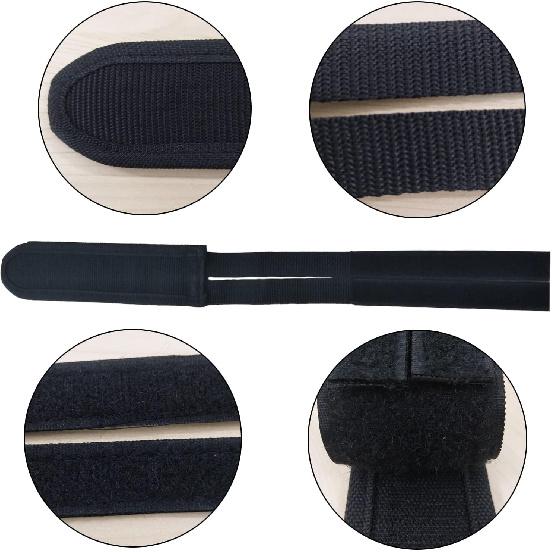 Medsuo 1 Pair Bike Pedal Strap Toe Clips Straps Tape Adjustable Anti-Slip Double Adhesive Bicycle Feet Straps - Black