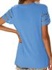 Women's Summer New Floral Lace Patchwork Short Sleeve T-Shirt Crew Neck Slim Fit Top
