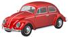 Aoshima Bunka Kyozai Scale Rakupla Snap Kit Volkswagen Beetle Ruby Red Plastic Model Kit 1/32 No. 20-RR Pre-Colored (Automobile)