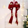 Wine Red Plush Christmas Tree Pendant Glitter Bow Christmas Decorations  Holiday Season