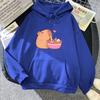 Cute Capybara Eating Ramen Hoodies Kawaii Cartoon Graphic Printing Sweatshirts Winter Hooded Pullovers Sudaderas Para Mujer Girl