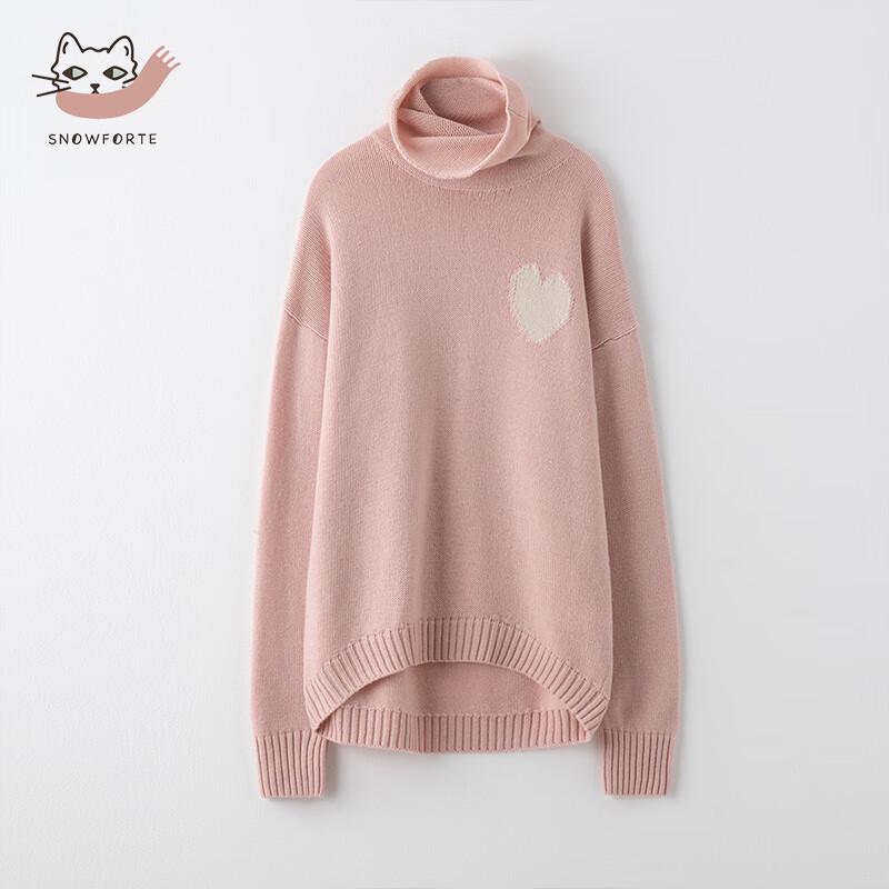 Snooford Women's Cashmere Blend Relaxed Turtleneck Sweater