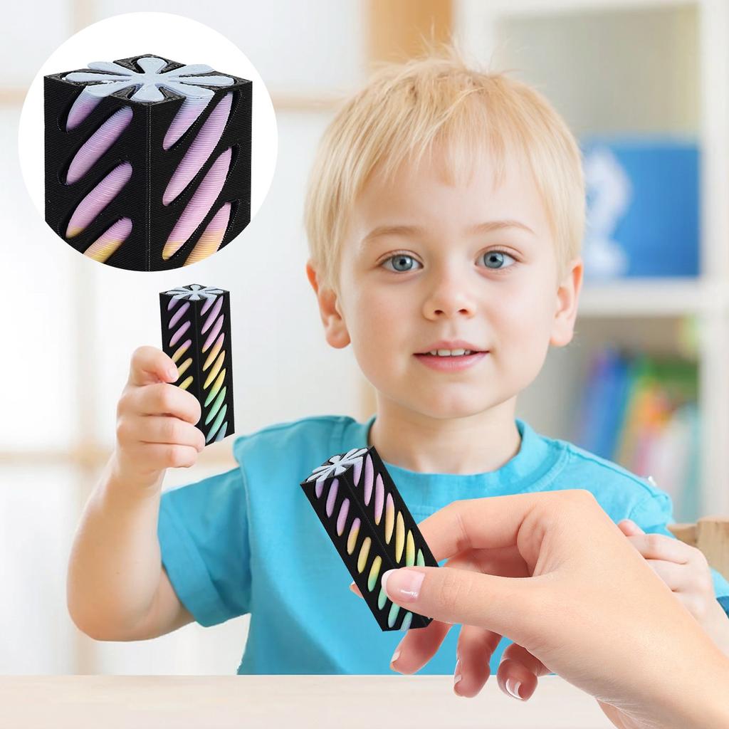 3D Printed Square Column Rotating Push-push Ornaments Educational Toys