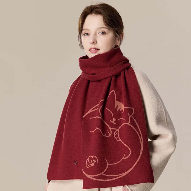 JIUMU Women's Thickened Long Wool Scarf