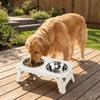 Foldable Raised Dog Double Bowl Removable Pet Feeding Station Pet Dining Table  for Dogs Cats