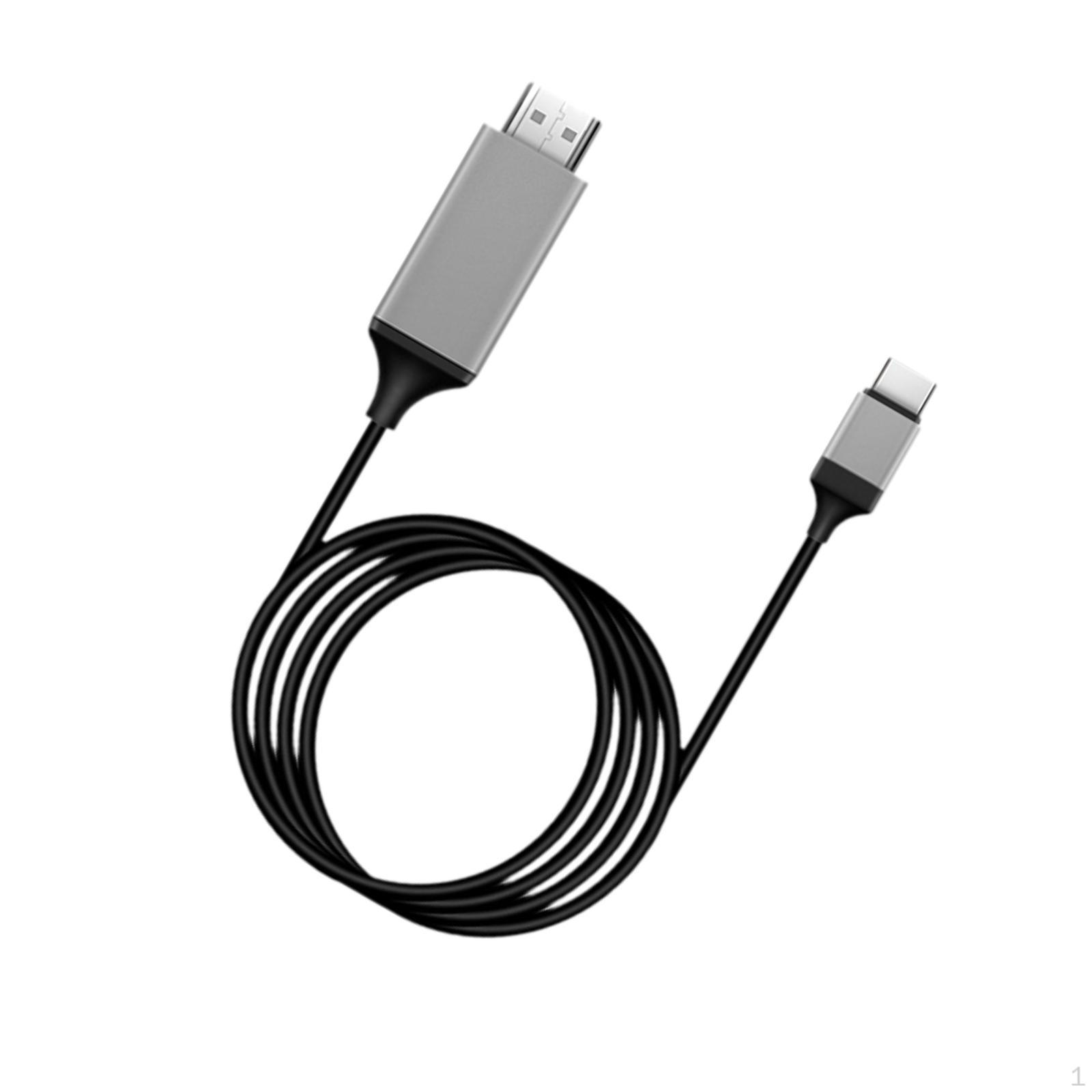 

Кабель-конвертер HDMI Type C в шнур 6,6 футов 4K30 Гц, простой в использовании USB USBC чёрный