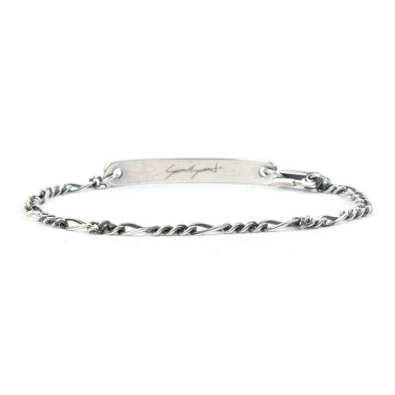 SEWNSWEN SILVER HAMMERED TAG CHAIN BRACELET