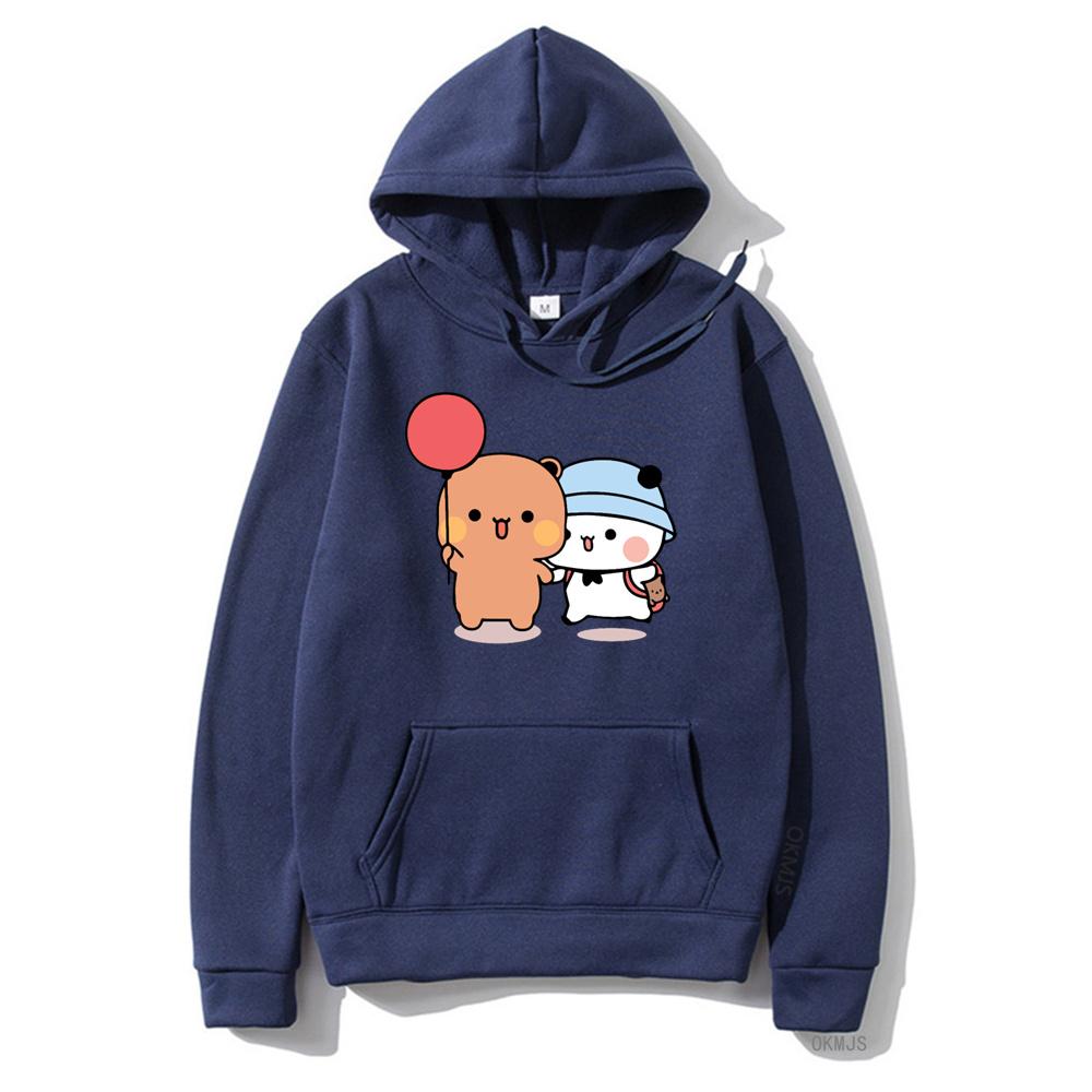 Kreslená Panda Bubu A Dudu Dámská Mikina s Kapucí Plus Size Kawaii Harajuku Kulatý Výstřih Harajuku Unisex Potisk Oblečení s Kapucí