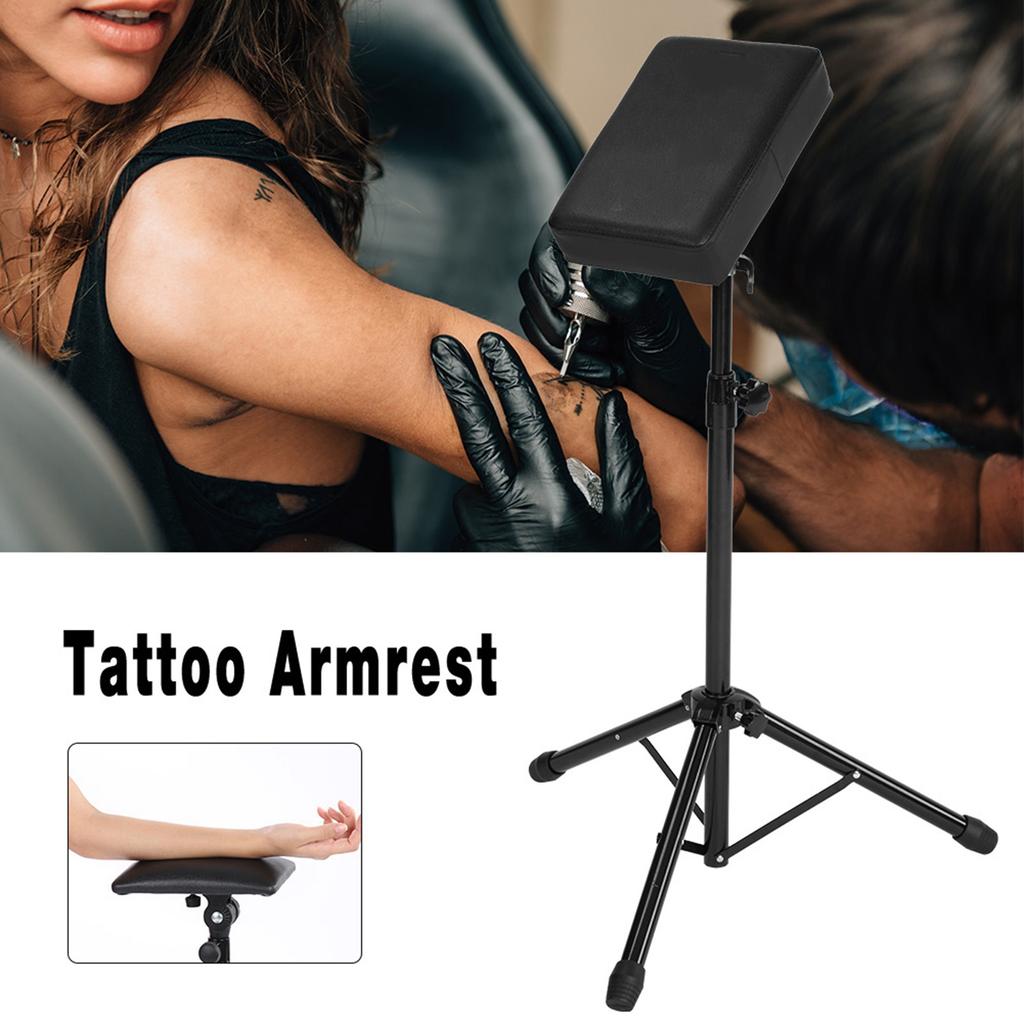 Adjustable Tattoo Armrest Professional Tattoo Armrest Tripod Stand with Soft Sponge Pad Portable Tattoo Arm Leg Rest Tattoo Tool