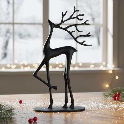 Vánoční dekorace Sobí dekor Pryskyřičné vánoční figurky Vánoční figurka soba Socha losa Elegantní vnitřní sváteční dekor
