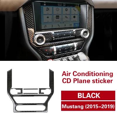 For Ford Mustang 2015-2019 Carbon Fiber Center Console CD Panel Air Condition Trim Sticker Cover Car Interior Tuning Accessories