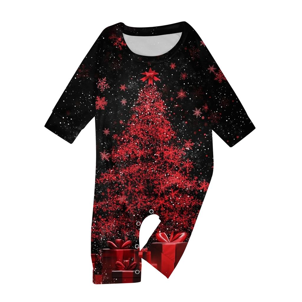 Christmas Print Family Outfit Long Sleeve Top + Pants Set Family Outfit