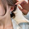 Korean Simple Retro Blue White Leaf Earrings Retro High End Design Earrings Forest Style Fashionable Earring Light Colors Elegant Women