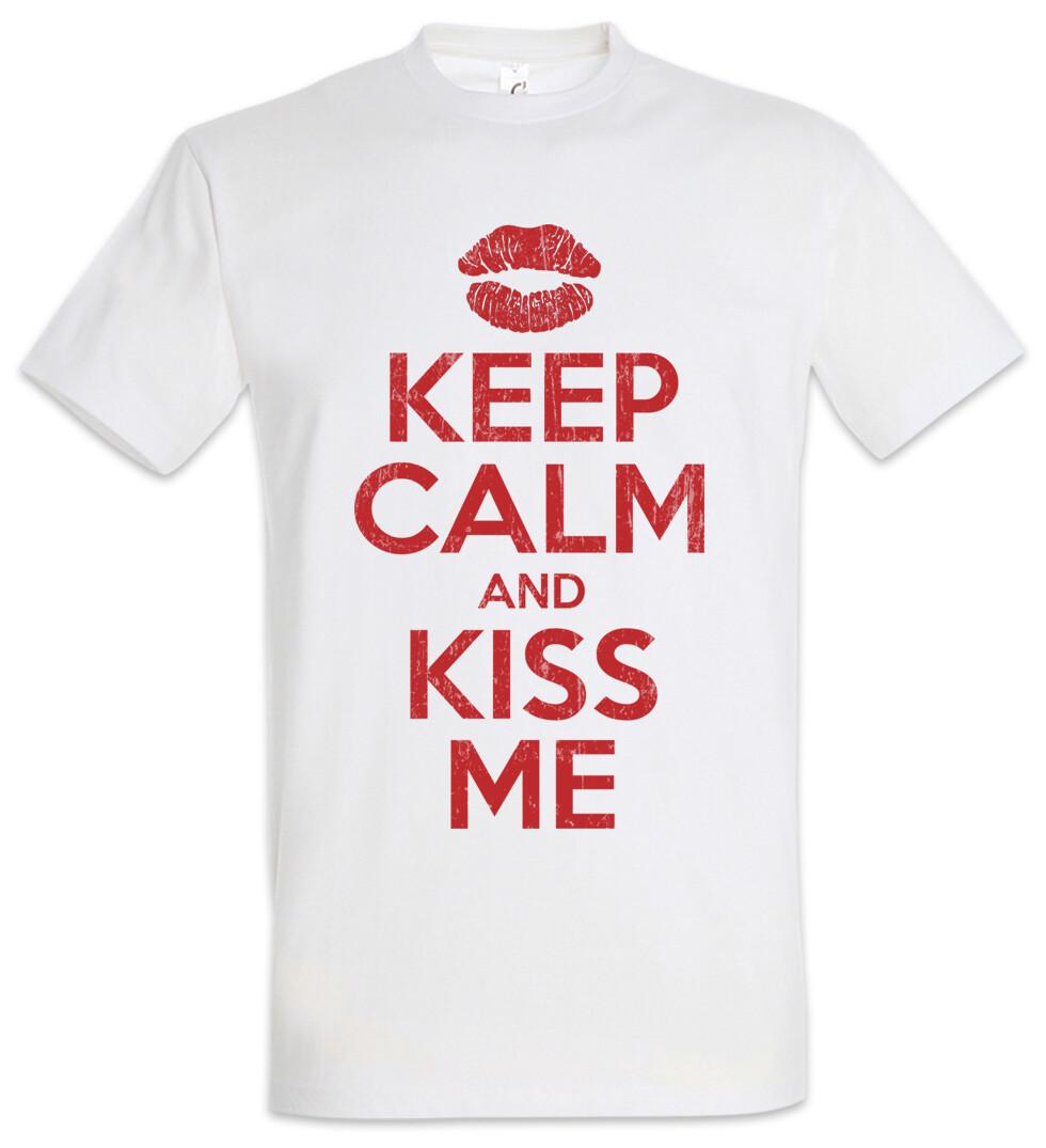 Keep Calm And Kiss Me Mens T-Shirt Mens Womens Tees Top Kiss Love Love Amour Amore Kiss Me M