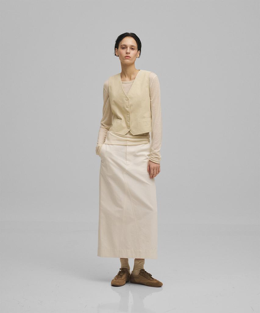 Another Office Woman W. Flow Maxi Skirt (Ivory)
