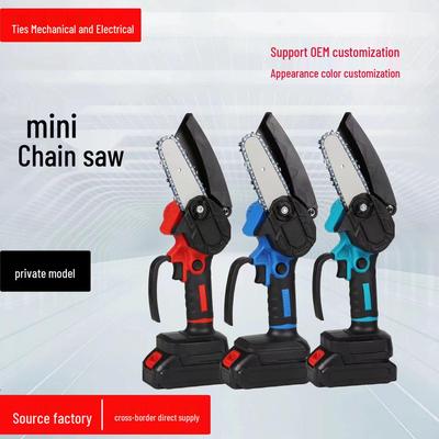 4" & 6" Rechargeable Electric Mini Chainsaw - Lithium Battery-Powered, Single-Handed Pruning and Tree Cutting Tool.