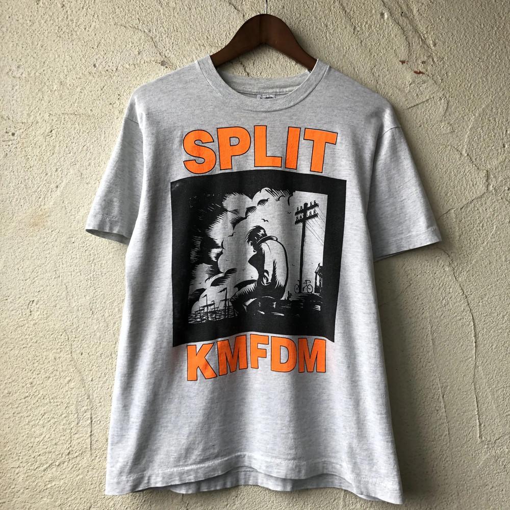 Vtg KMFDM Band Split Album Heavy Cotton Sport Grey T Shirt For Men SE234 Unisex T-Shirt S