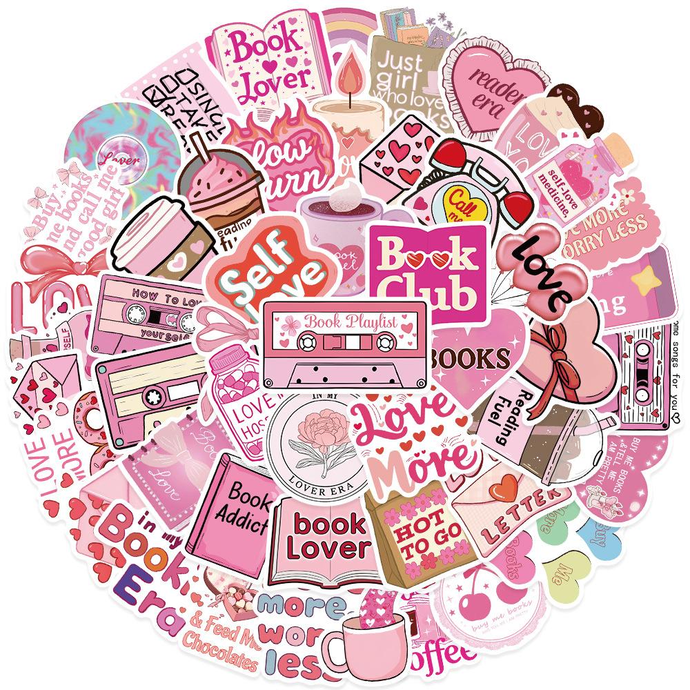 10/30/50PCS Cute Pink Love Cartoon Stickers Aesthetic DIY Stationery Diary Phone Case Kawaii Decoration Decals Toys Gifts