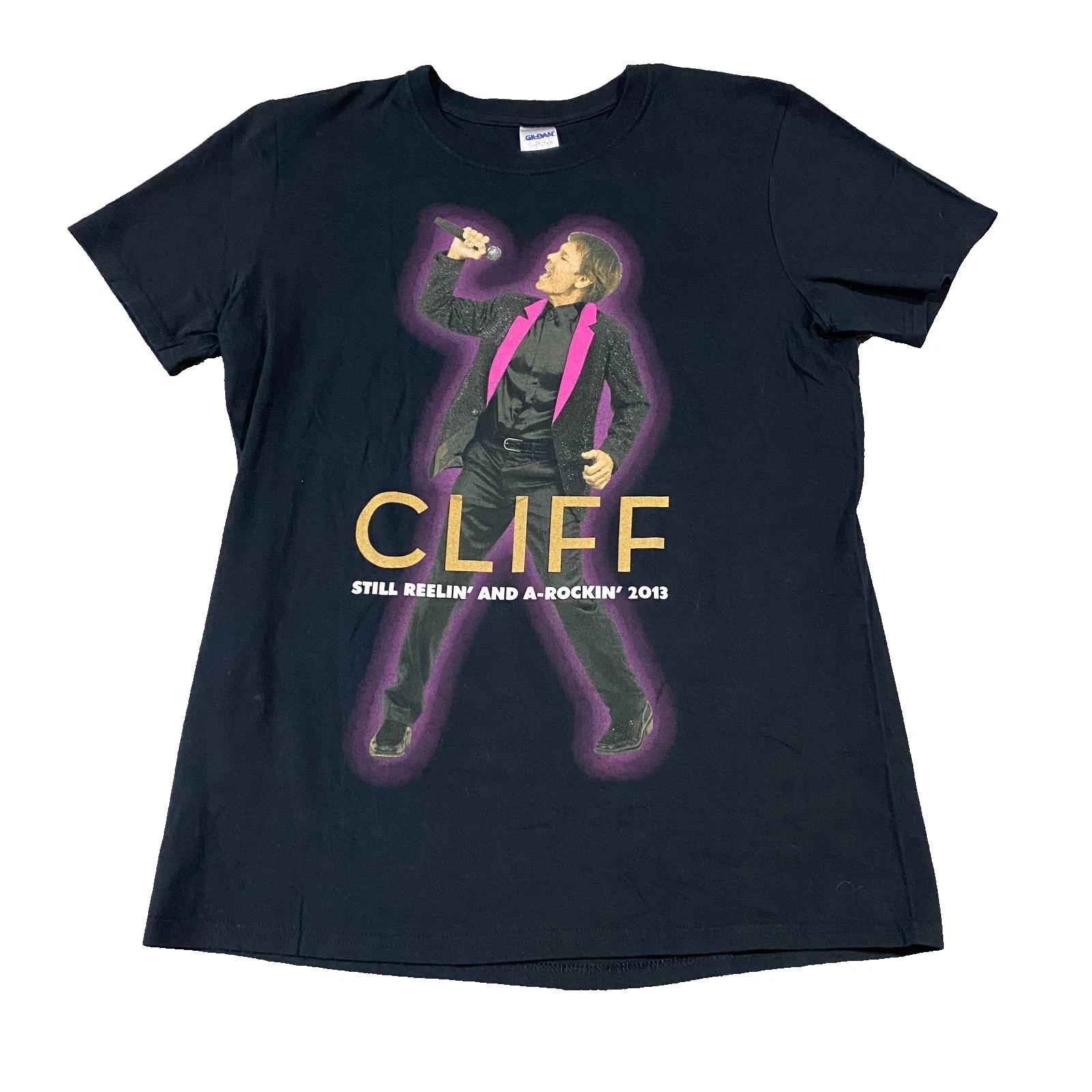 

Cliff Richard Graphic T-Shirt M Black Still Reelin A-Rockin 2013 Tour Concert 4XL