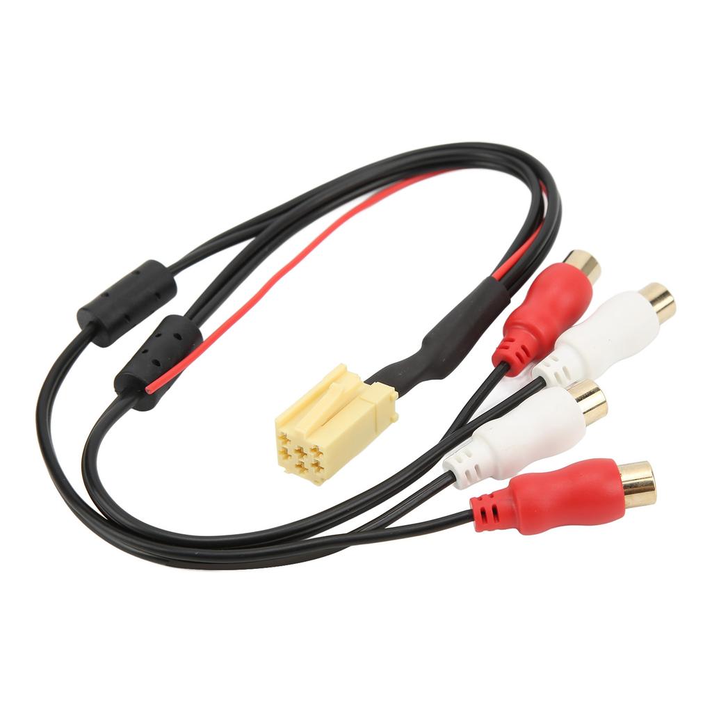 4RCA Cable MINI ISO 6Pin Audio Line Bluetooth Replacement for Seat