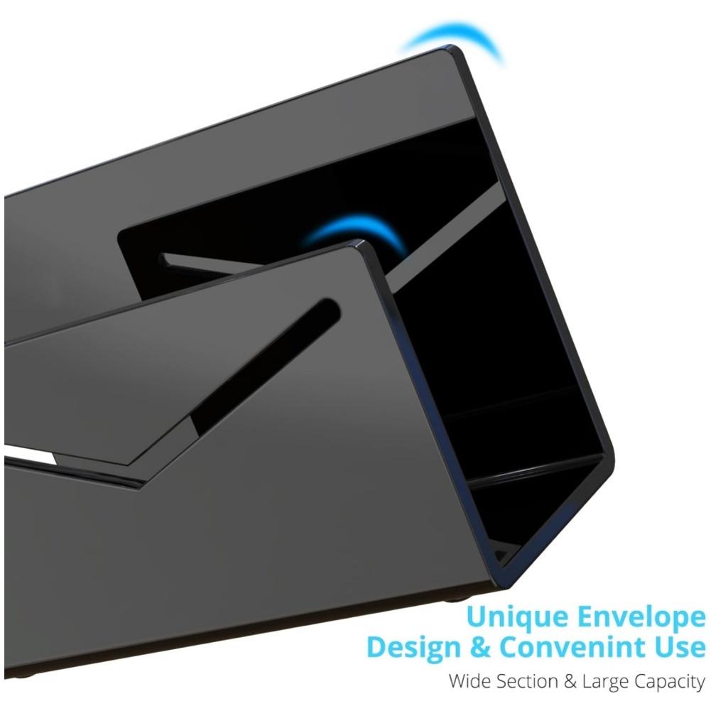 Document Organizer Letter Rack Desk Organization Stable Desk Accessory Versatile Office Decor Anti-slip Pads 15.3*6.5*10cm