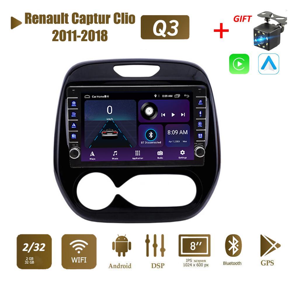 

Для Renault Captur Clio 2011-2018 с кнопкой Android автомобильный радиоприемник мультимедийный плеер навигация стерео GPS 2 Din Carplay 2 + 32 ГБ 2+32GB,B
