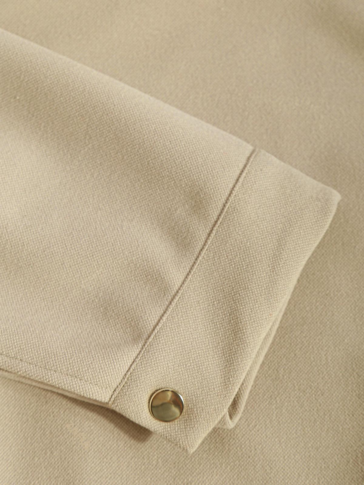 ZAFUL Мужская однотонная куртка из искусственной шерсти с карманом-клапаном на пуговицах — фото 4