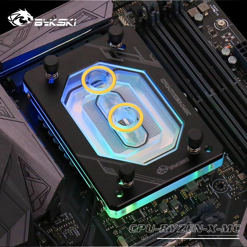 Bykski for AMD RYZEN3000 RyzenAM3/AM3+/AM4 1950X TR4 X399 X570 CPU Water Block Fan Cooling Copper Radiator Water Cooler Cooling