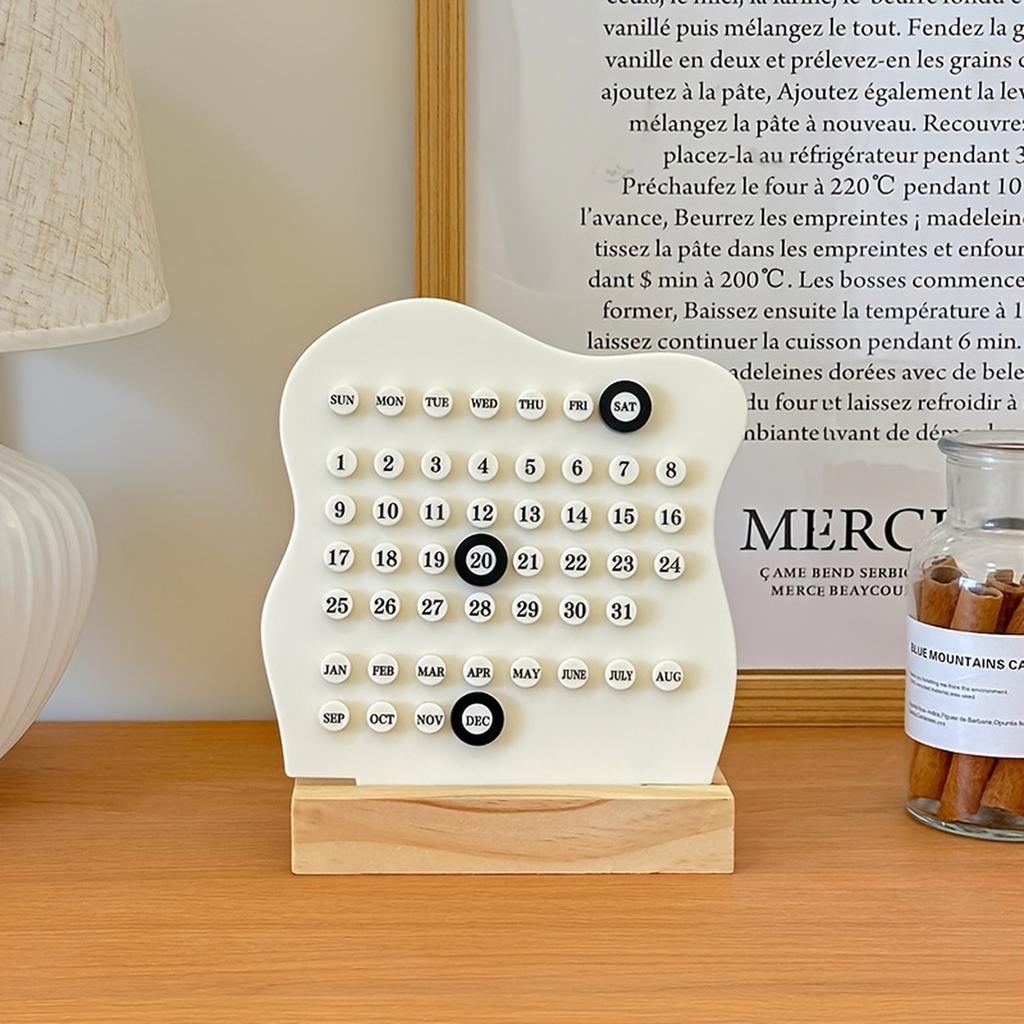 Handcrafted Acrylic Perpetual Calendar with Design for Desktop Decoration
