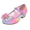 Girls' Leather Princess Shoes 2025 Children's Shoes Round-Toe Soft-Sole Girls High Heel Princess Crystal Party Dance Shoes