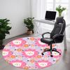 1PC Floral Lions Office Round Area Rug,  Mat Suitable ForOffice, Under Office Chairs Bedroom Living Room Home Decor, Room Deco