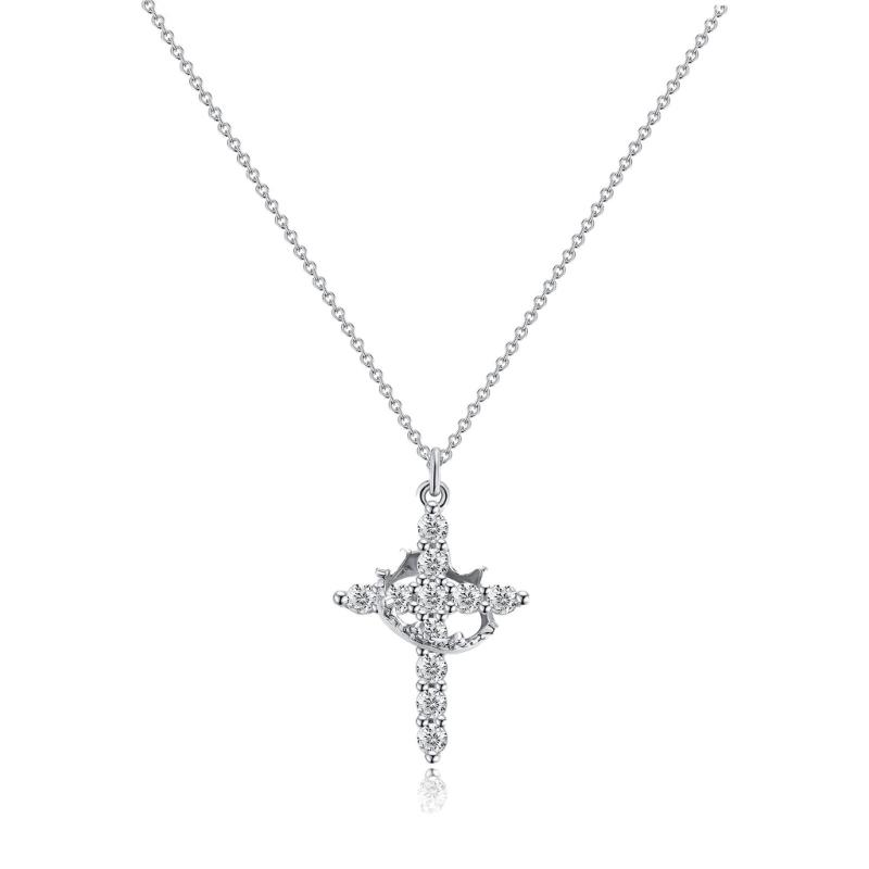 Módní choker náhrdelník s robustním přívěskem s křížky z nerezové oceli, šperkový doplněk pro trendy ženy a dívky