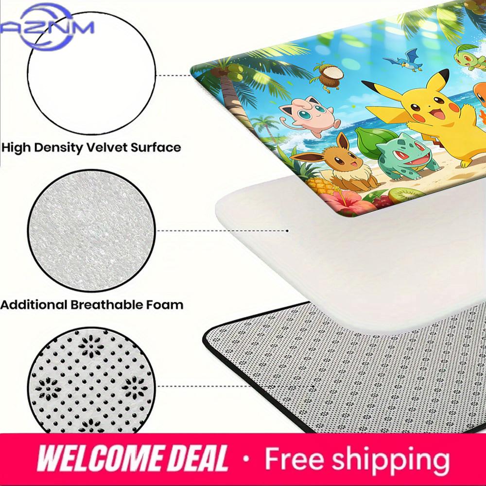 Pokemon Beach Party Print Doormat Anti-slip Absorbent Floor Mat for Home Entrance Bedroom Living Room Decor
