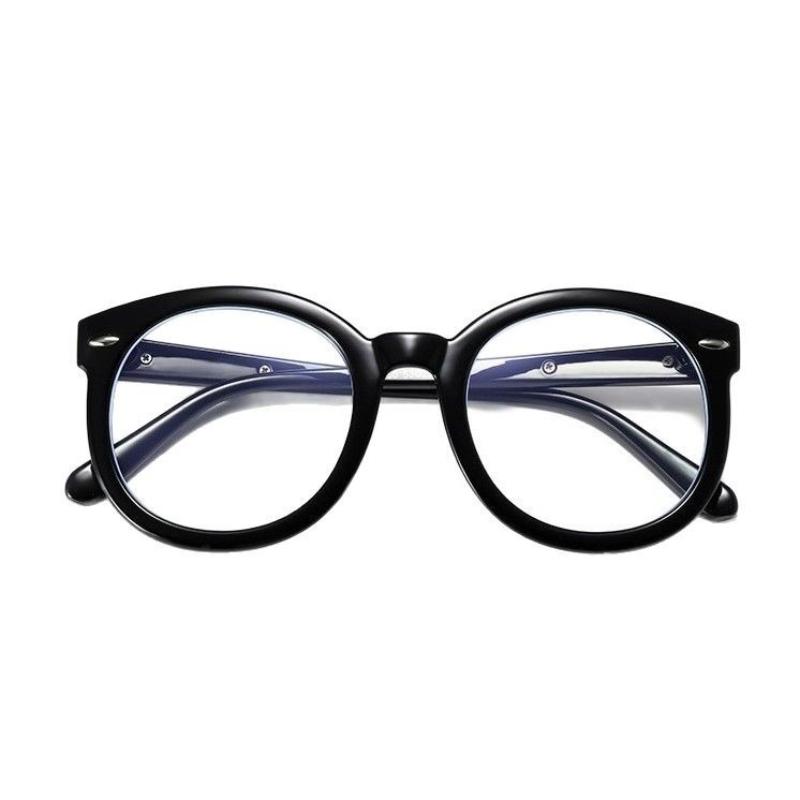 

Fashion Large Frame Circular Rice Nail Eyeglass Frame Men S And Women S Black Thick Framed Retro Artistic Eyeglass Frames