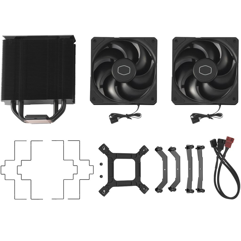 Cooler Master Hyper 212 Black X Duo LGA1700, AM4, and AM5 Socket Compatible Single Tower, Dual Fan Air-Cooled CPU Cooler (RR-S4KK-25DN-R1, FN2039)