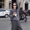 2024 Autumn/Winter Retro Fair Isle Gray Wool Jacquard Cardigan