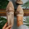 Women's Flyknit Mesh Pointed Toe Oversized Flat Slip-On Shoes 2025 Bow-Tie Casual Breathable Low-Cut Shoes