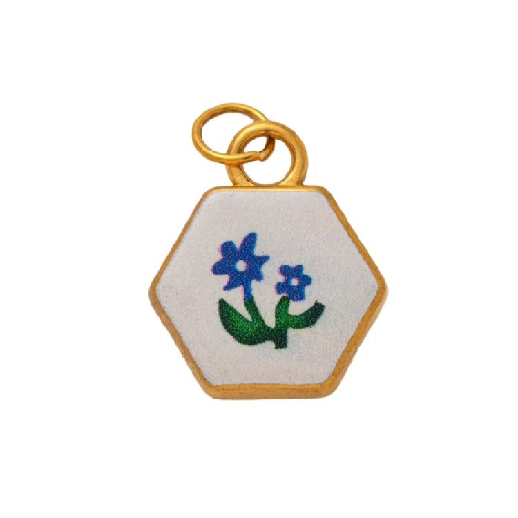 Modern Elliptical Jewelry Component Floral House Print Accessories Stainless Steel Charm for Handmade Enthusiasts