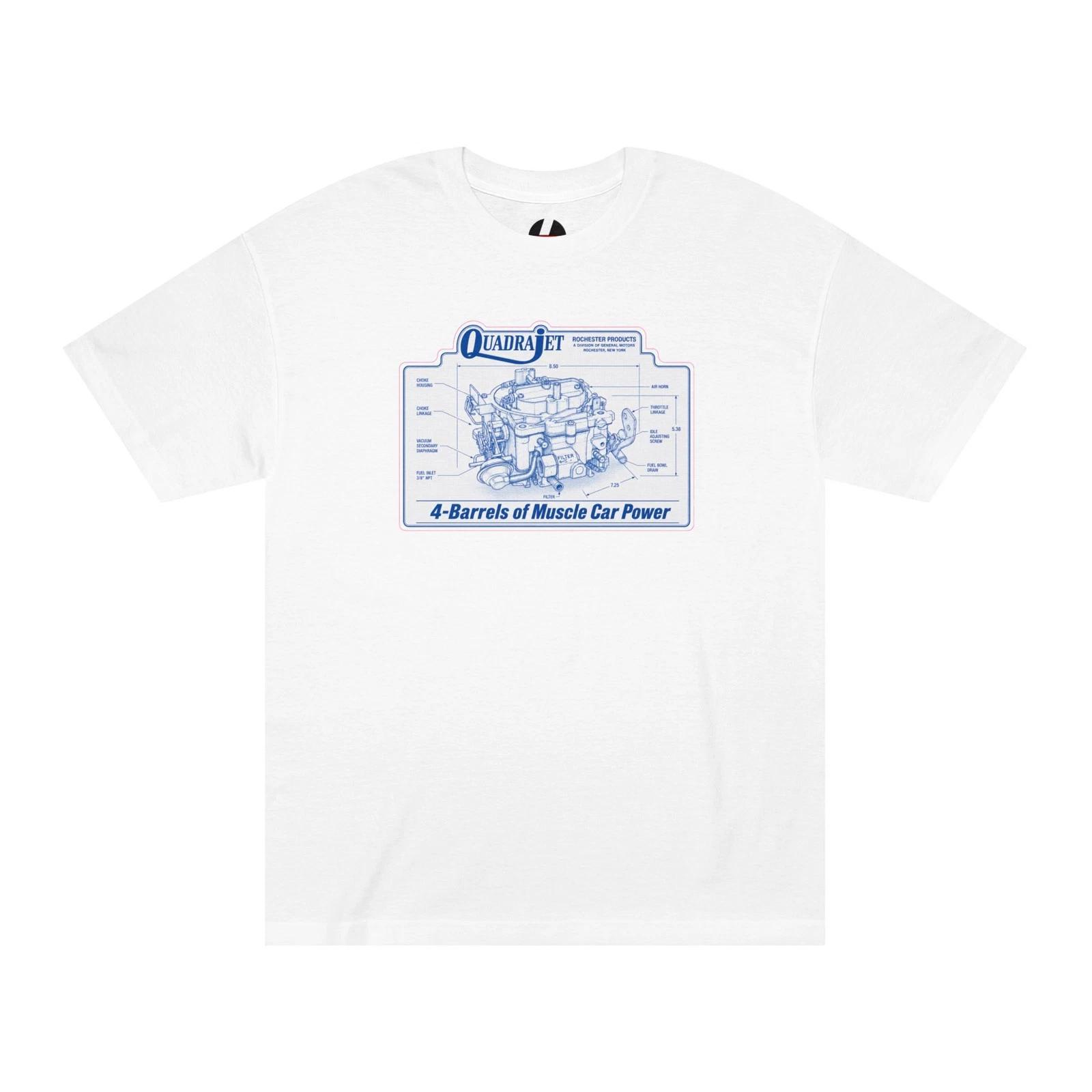 QuadraJet Carburetor Muscle Car Power T-Shirt | Carb Blueprint Tee Hot Rod 3XL