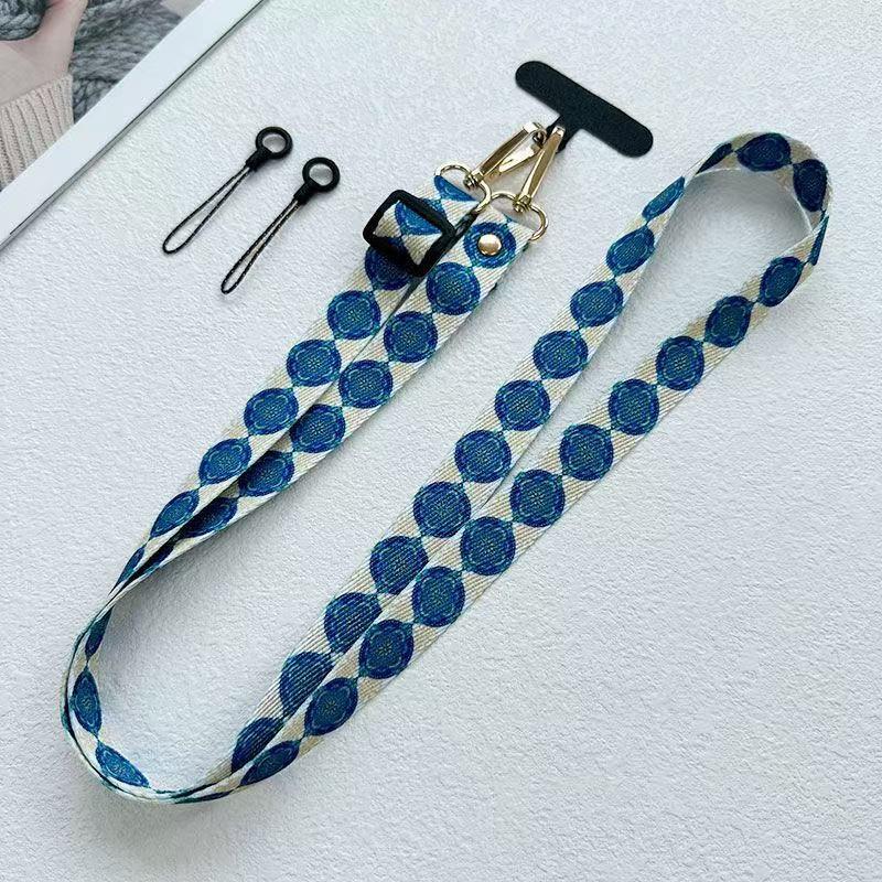 Verbesserte Version Retro-Muster Diagonales Band Verstellbar Handy Langes Lanyard Zum Aufhängen am Hals Um Verlust zu Verhindern Seil