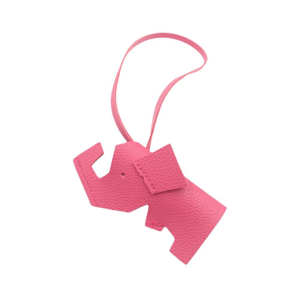 Litchi Pattern Elephant PU Leather Lanyard Bag Charm - Cute Backpack Pendant