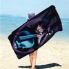 1Pc Mysterious Violinist Purple Frame Beach Towel Microfiber Beach Towel Thin Absorbent For Beach Swimming Yoga Bath Sports 0917164