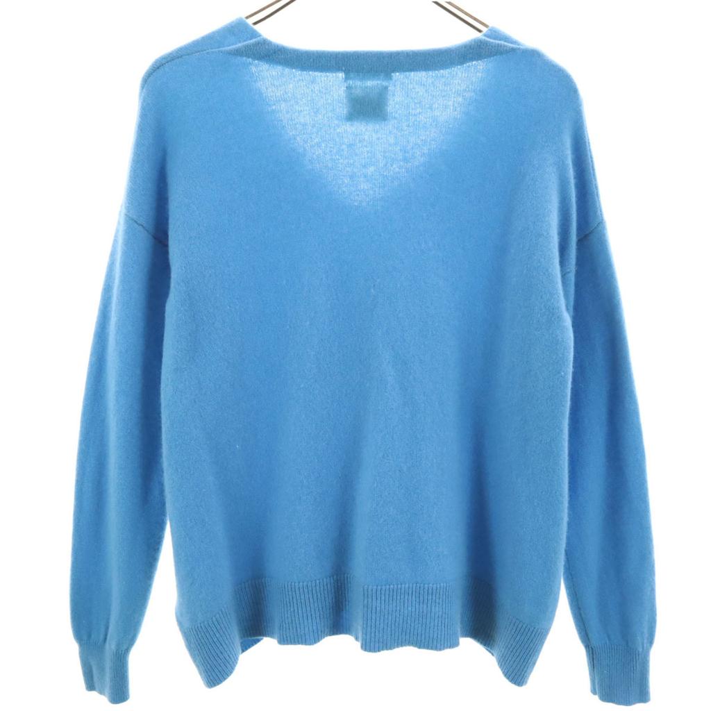 FRAY I.D Cashmere 100% Long sleeve V neck sweater F light blue knit Women Used