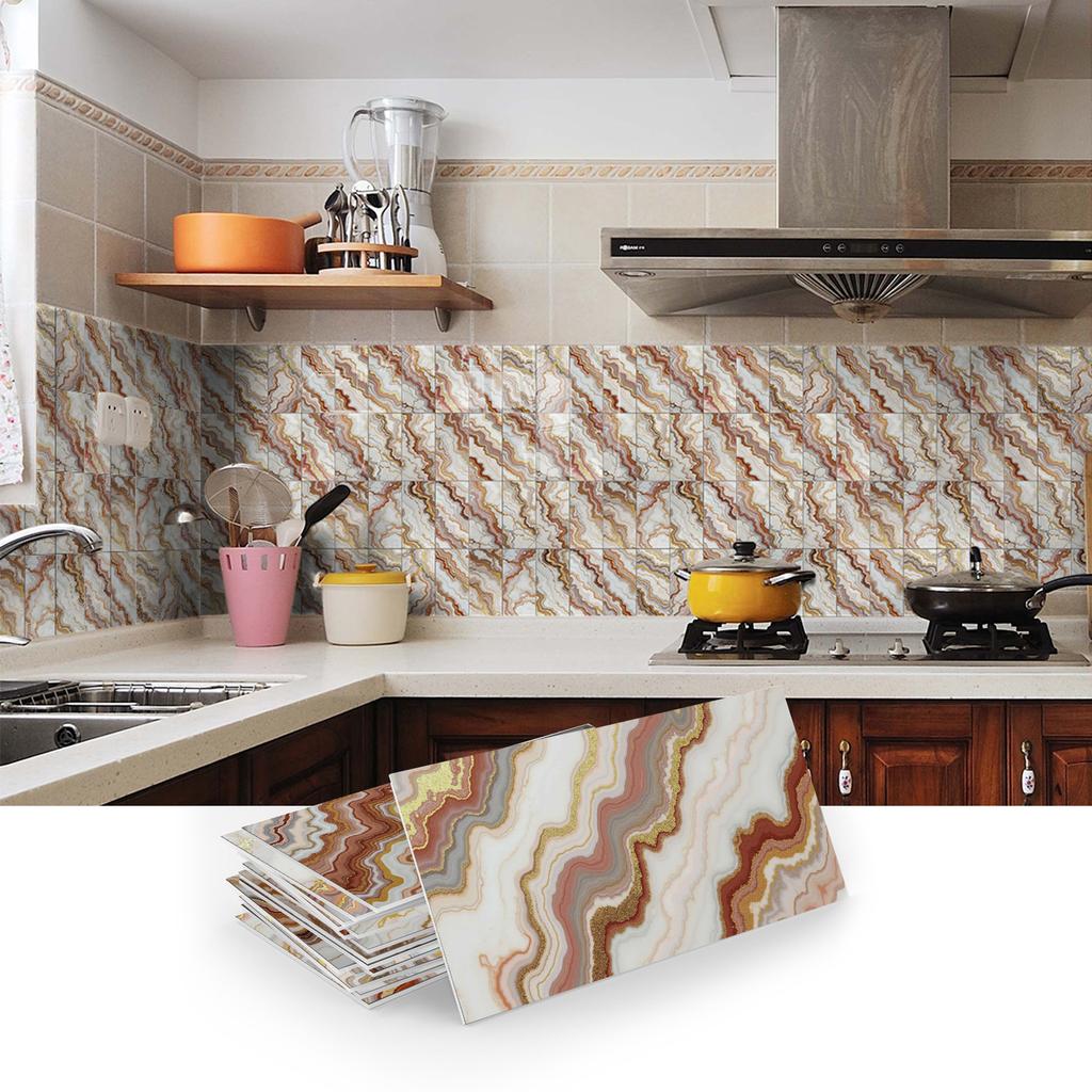Self-Adhesive Thickened Foam Wall Sticker Home Kitchen Bathroom Wall Decoration Sticker Marble Pattern Decal