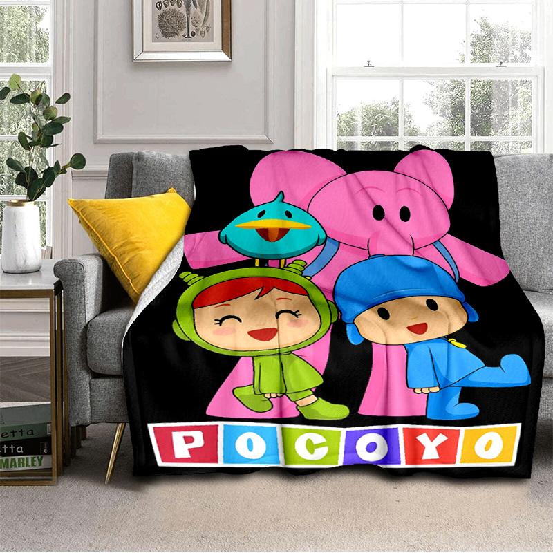 Coperta Avventura Colorata di Pocoyo Adatta per Divani, Letti, Uffici e Campeggio - Regalo Perfetto per Halloween Natale