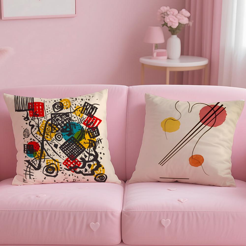 Classic Painter Wassily Kandinsky Cushion Cover Soft & Easy-Wash Pillow Case – Versatile for Couch, Bed, Travel and Office