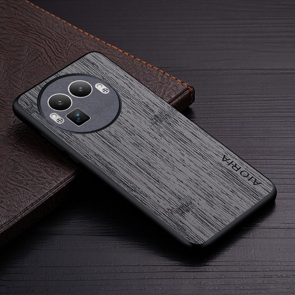 Case for Realme GT 8 Pro GT 3 Funda Bamboo Wood Pattern Leather Phone Cover Luxury Coque for Oppo Realme GT 8 Pro Case Capa