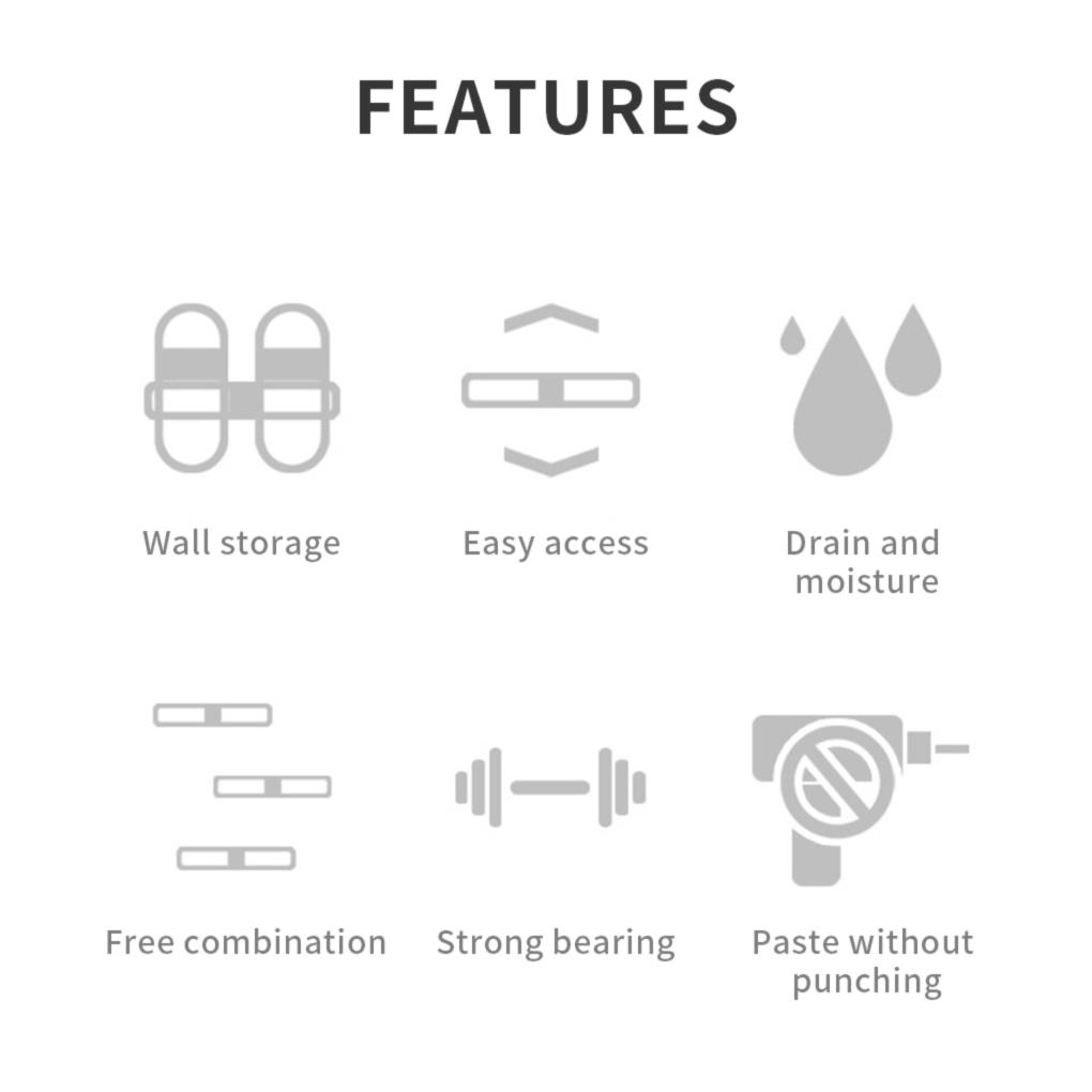 Slippers Drain Rack Wall Mounted Bathroom Shoes Shelf Hanging Towel