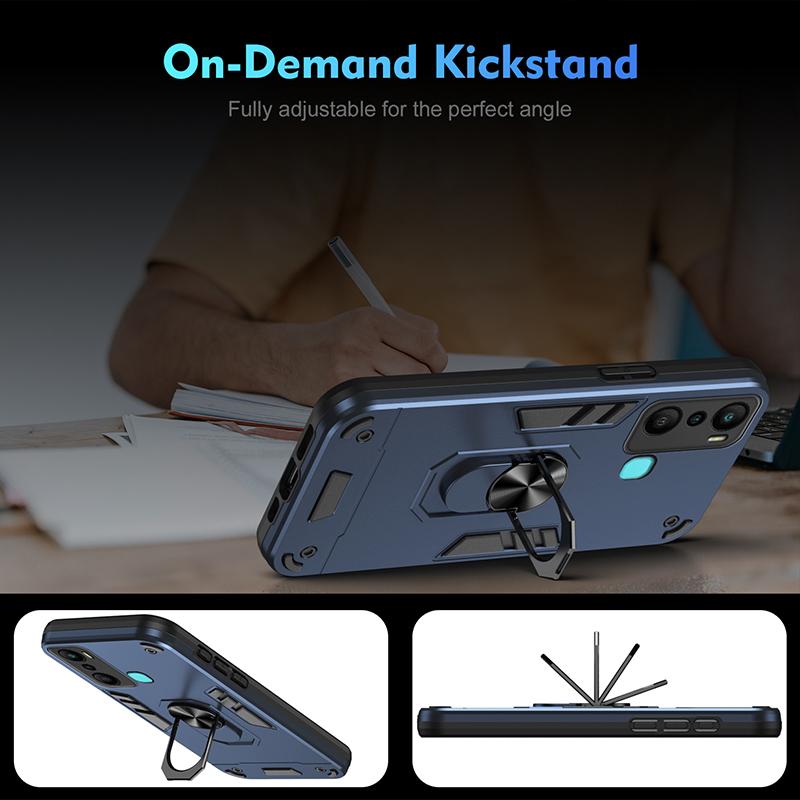 Armor Case For Infinix X6511B X6511 X665E X6831 X6882 Full Body Rugged Protective Car Magnetic Ring Stand Hard Phone Cover