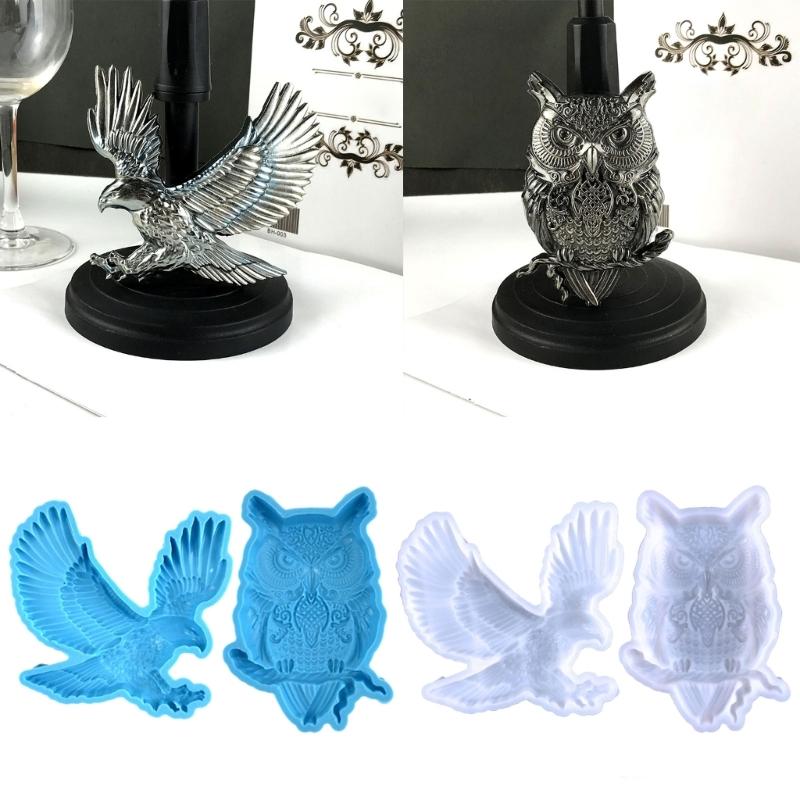 Flying Eagle Owls Animal Silicone Molds for Wall Hanging Door Decoration Cabinets Ornament Home Office Craft Art Decor